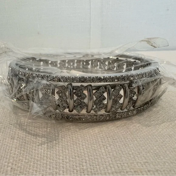 Silver-toned Rhinestone Statement Bangle | In Original Packaging - Picture 2 of 5